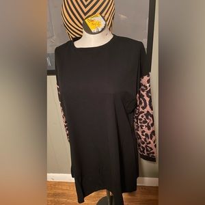 SHEIN leopard sleeve tunic! NWOT FINAL SALE